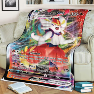 Cinderace V 18-72 SWSH Shining Fates Holo Ultra Rare Pokemon Card Fleece Blanket