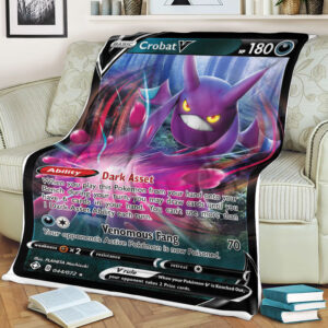 Fleece Blanket 2 Crobat V 44 72 SWSH Shining Fates Holo Ultra Rare Pokemon Card Fleece Blanket