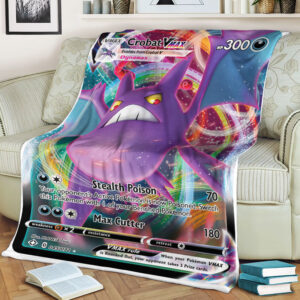 Crobat VMAX SWSH Shining Fates Holo Ultra Rare Pokemon Card Fleece Blanket