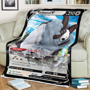 Fleece Blanket 2 Dubwool V Black Star Promo Pokemon Card Fleece Blanket