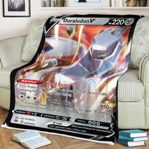 Fleece Blanket 2 Duraludon V Champions Path Holo Ultra Rare Pokemon Card Fleece Blanket