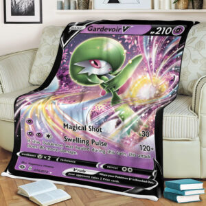 Gardevoir V 16-73 SWSH Champion’s Path Holo Ultra Rare Pokemon Card Fleece Blanket