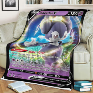Fleece Blanket 2 Indeedee V 39 72 SWSH Shining Fates Holo Ultra Rare Pokemon Card Fleece Blanket