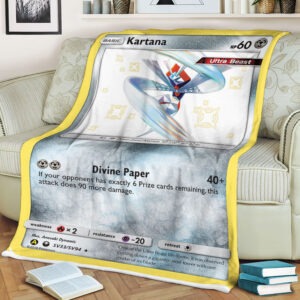 Fleece Blanket 2 Kartana SV33 SV94 SM Hidden Fates Holo Shiny Rare Pokemon Card Fleece Blanket