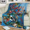 The Avengers Lithograph by George Perez Fleece Blanket