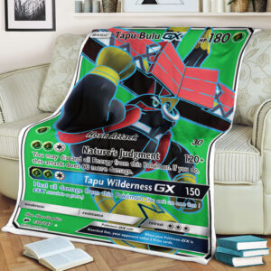 Tapu Bulu GX 130-147 SM Burning Shadows Ultra Rare Full Art Holo Pokemon Card Fleece Blanket