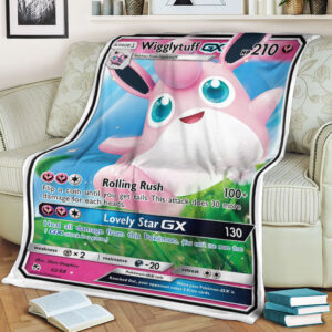 Fleece Blanket 2 Wigglytuff GX 42 68 SM Hidden Fates Holo Ultra Rare Pokemon Card Fleece Blanket