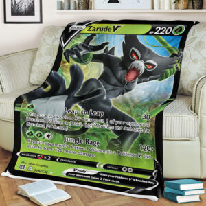 Zarude V 16-172 SWSH Brilliant Stars Holo Ultra Rare Pokemon Card Fleece Blanket