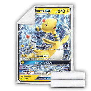 Fleece Blanket 4 Ampharos GX 43 181 SM Team Up Holo Ultra Rare Pokemon Card Fleece Blanket