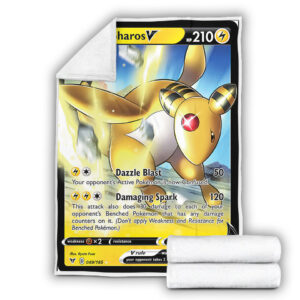 Ampharos V Vivid Voltage Holo Ultra Rare Pokemon Card Fleece Blanket