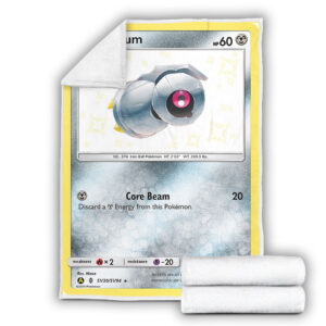 Beldum SV30-SV94 SM Hidden Fates Holo Shiny Rare Pokemon Card Fleece Blanket