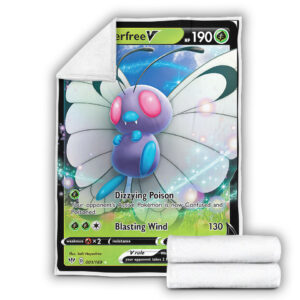 Fleece Blanket 4 Butterfree V 1 189 SWSH Darkness Ablaze Holo Ultra Rare Pokemon Card Fleece Blanket