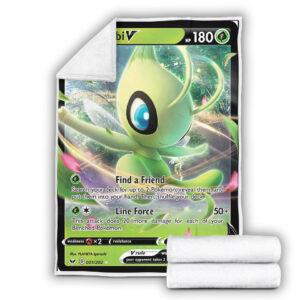 Fleece Blanket 4 Celebi V 1 202 SWSH Base Set Holo Ultra Rare Pokemon Card Fleece Blanket
