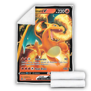 Fleece Blanket 4 Charizard V 17 172 SWSH Brilliant Stars Holo Ultra Rare Pokemon Card Fleece Blanket
