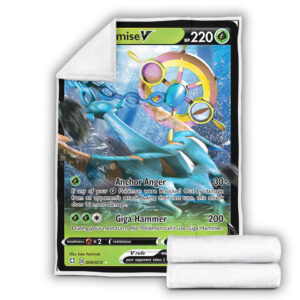 Fleece Blanket 4 Dhelmise V 9 72 SWSH Shining Fates Holo Ultra Rare Pokemon Card Fleece Blanket