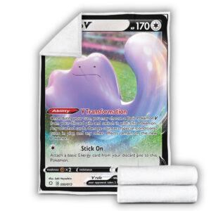 Fleece Blanket 4 Ditto V Shining Fates Holo Ultra Rare Pokemon Card Fleece Blanket