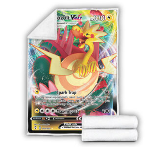 Dracozolt VMAX Evolving Skies Full Art Holo Ultra Rare Pokemon Card Fleece Blanket