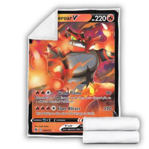 Incineroar V 8-73 SWSH Champion’s Path Holo Ultra Rare Pokemon Card Fleece Blanket