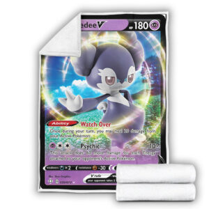 Indeedee V 39-72 SWSH Shining Fates Holo Ultra Rare Pokemon Card Fleece Blanket