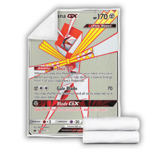 Kartana GX 106-111 SM Crimson Invasion Ultra Rare Full Art Holo Pokemon Card Fleece Blanket
