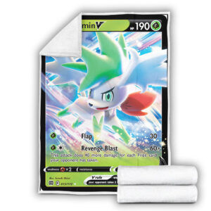Fleece Blanket 4 Shaymin V 13 172 SWSH Brilliant Stars Holo Ultra Rare Pokemon Card Fleece Blanket 1