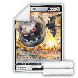 Fleece Blanket 4 Steelix V 115 185 Vivid Voltage Holo Ultra Rare Pokemon Card Fleece Blanket