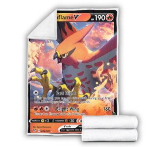 Fleece Blanket 4 Talonflame V 29 185 Vivid Voltage Holo Ultra Rare Pokemon Card Fleece Blanket