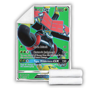 Fleece Blanket 4 Tapu Bulu GX 130 147 SM Burning Shadows Ultra Rare Full Art Holo Pokemon Card Fleece Blanket
