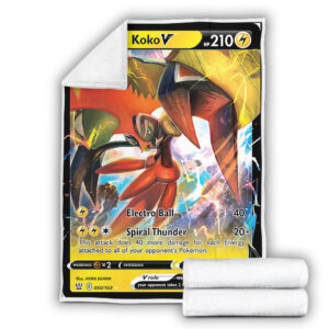 Tapu Koko V Battle Styles Holo Ultra Rare Pokemon Card Fleece Blanket