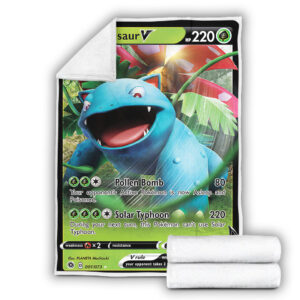 Fleece Blanket 4 Venusaur V 1 73 SWSH Champions Path Holo Ultra Rare Pokemon Card Fleece Blanket
