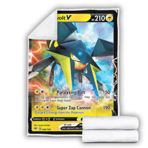 Vikavolt V Darkness Ablaze Holo Ultra Rare Pokemon Card Fleece Blanket