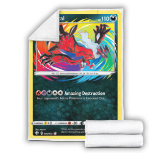 Fleece Blanket 4 Yveltal Shining Fates Amazing Rare Pokemon Card Fleece Blanket