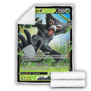 Fleece Blanket 4 Zarude V 16 172 SWSH Brilliant Stars Holo Ultra Rare Pokemon Card Fleece Blanket