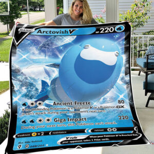 Fleece Blanket 6 ... Arctovish V Evolving Skies Holo Ultra Rare Pokemon Card Fleece Blanket