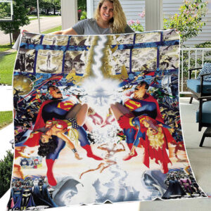 Crisis on Infinite Earths DC Superman and Wonder Woman Fleece Blanket