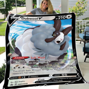 Fleece Blanket 6 ... Dubwool V Black Star Promo Pokemon Card Fleece Blanket