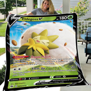 Fleece Blanket 6 ... Eldegoss V 5 73 SWSH Champions Path Holo Ultra Rare Pokemon Card Fleece Blanket