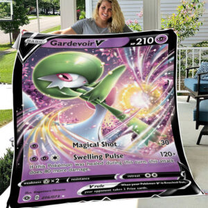 Fleece Blanket 6 ... Gardevoir V 16 73 SWSH Champions Path Holo Ultra Rare Pokemon Card Fleece Blanket