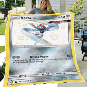 Fleece Blanket 6 ... Kartana SV33 SV94 SM Hidden Fates Holo Shiny Rare Pokemon Card Fleece Blanket