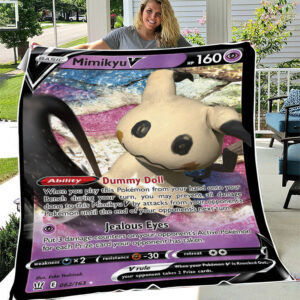 Mimikyu V Battle Styles Holo Ultra Rare Pokemon Card Fleece Blanket