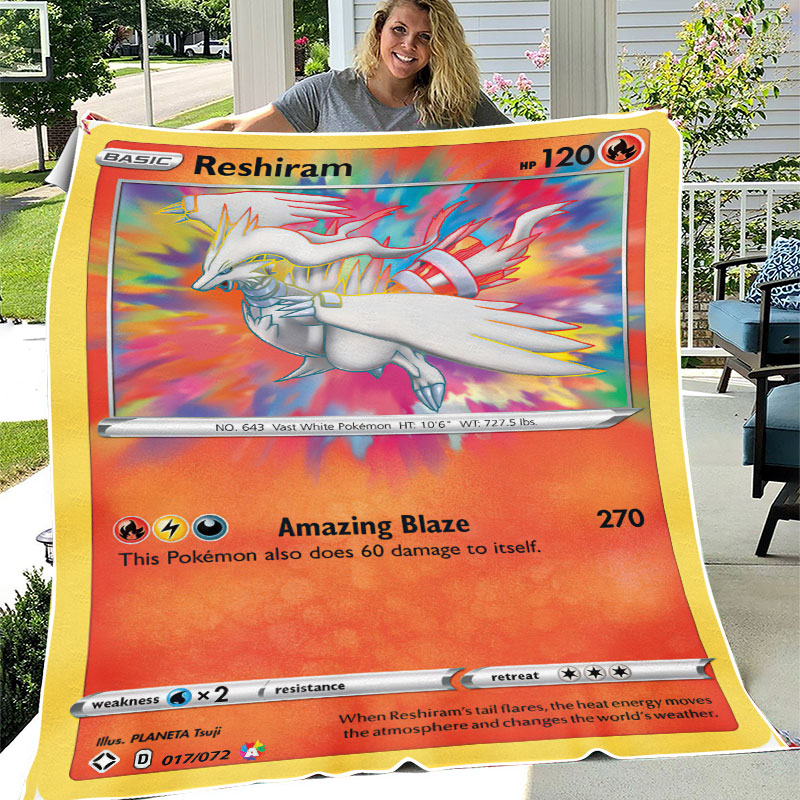 Reshiram 17-72 SWSH Shining Fates Amazing Rare Pokemon Card Fleece Blanket