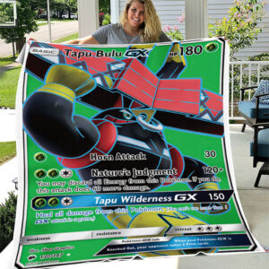 Tapu Bulu GX 130-147 SM Burning Shadows Ultra Rare Full Art Holo Pokemon Card Fleece Blanket