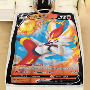Cinderace V 18-72 SWSH Shining Fates Holo Ultra Rare Pokemon Card Fleece Blanket