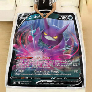 Crobat V 44-172 SWSH Shining Fates Holo Ultra Rare Pokemon Card Fleece Blanket