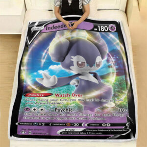 Indeedee V 39-72 SWSH Shining Fates Holo Ultra Rare Pokemon Card Fleece Blanket