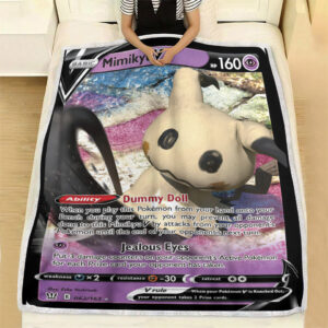 Mimikyu V Battle Styles Holo Ultra Rare Pokemon Card Fleece Blanket