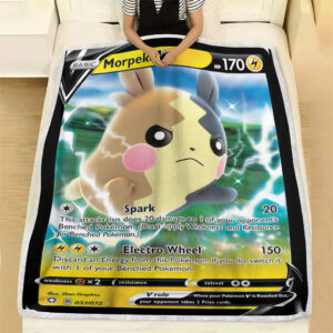 Fleece Blanket 7 Morpeko V 37 72 SWSH Shining Fates Holo Ultra Rare Pokemon Card Fleece Blanket