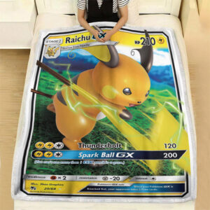 Raichu GX Hidden Fates Holo Ultra Rare Pokemon Card Fleece Blanket