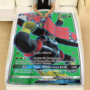 Fleece Blanket 7 Tapu Bulu GX 130 147 SM Burning Shadows Ultra Rare Full Art Holo Pokemon Card Fleece Blanket
