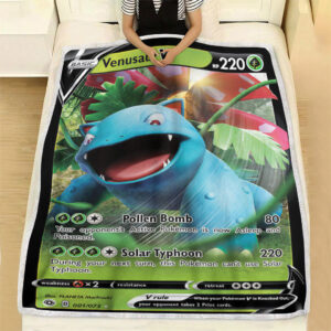 Venusaur V 1-73 SWSH Champion’s Path Holo Ultra Rare Pokemon Card Fleece Blanket